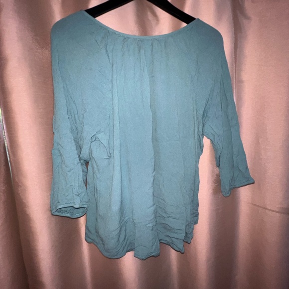 Aqua peasant top - Picture 2 of 8
